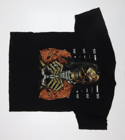 Wild Men's Black XL Skull Horror Graphic T-Shirt