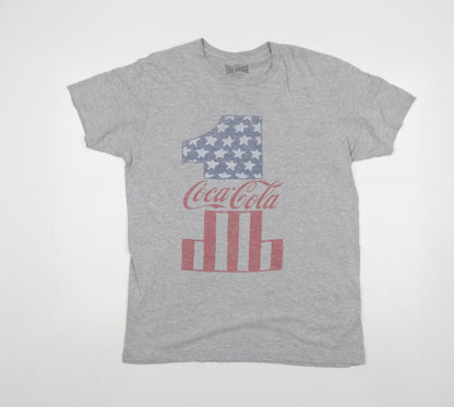 True Vintage Men's Grey Coca-Cola USA Logo T-Shirt Size L