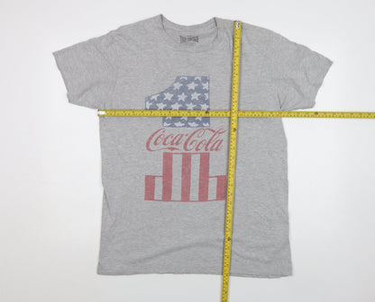 True Vintage Men's Grey Coca-Cola USA Logo T-Shirt Size L