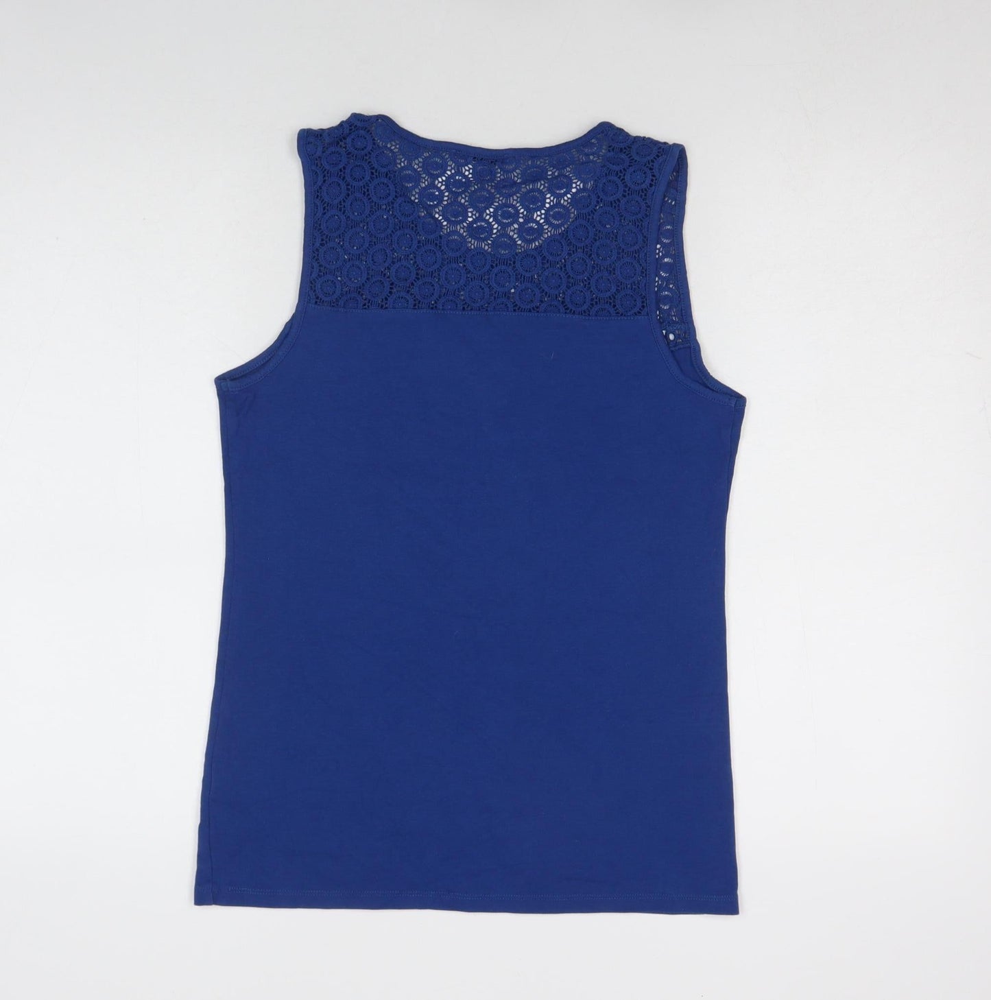 Tu Women Blue Lace Yoke Sleeveless Camisole Top Size 14