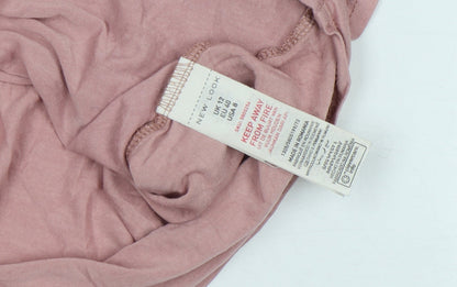 New Look Women's Pink Cropped Button-Up Top Size 12