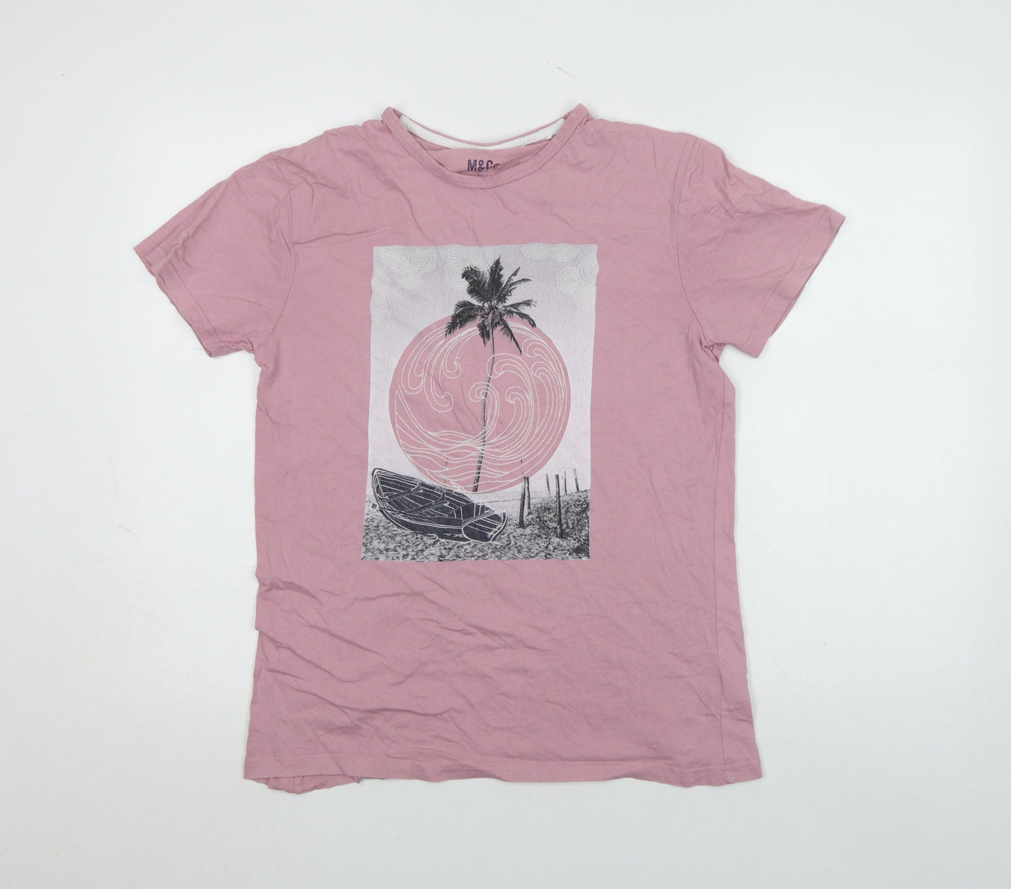 Mens UK Size S M&Co Pink  T-Shirt