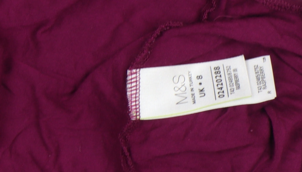 Womens UK Size 8 Marks and Spencer Purple Tunic Blouse