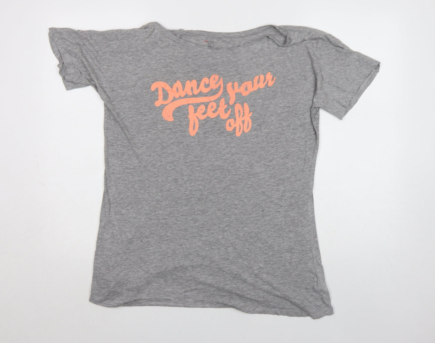 Womens UK Size M H&M Grey Basic T-Shirt