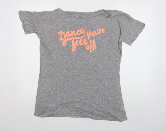 Womens UK Size M H&M Grey Basic T-Shirt