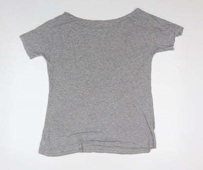 Womens UK Size M H&M Grey Basic T-Shirt