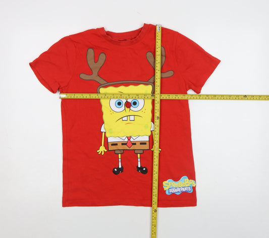 Next Girls Red SpongeBob SquarePants Christmas Graphic T-Shirt 12 Years