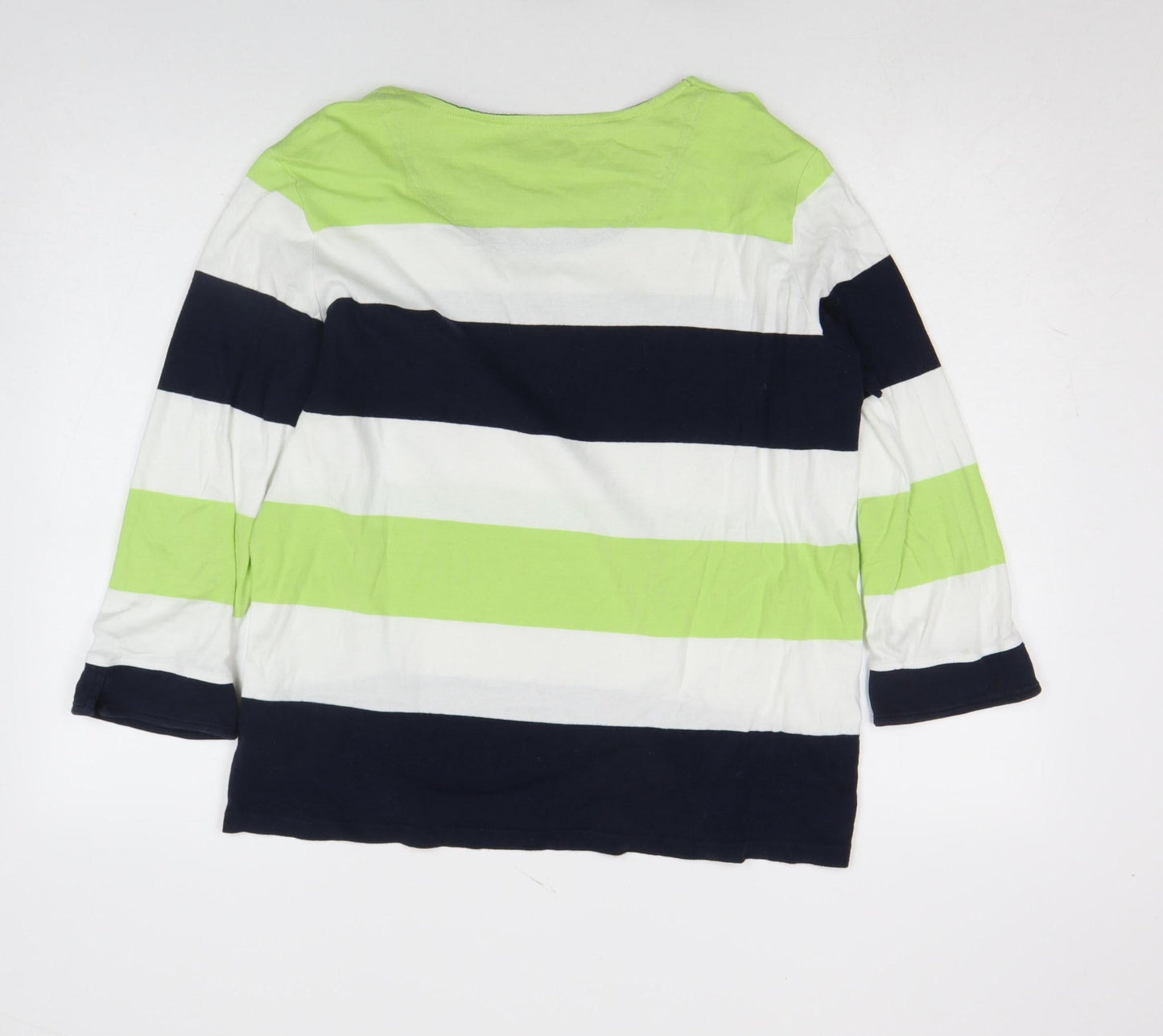 Maine New England Women’s Multicoloured Stripe Cotton 3/4 Sleeve T-Shirt Size 20