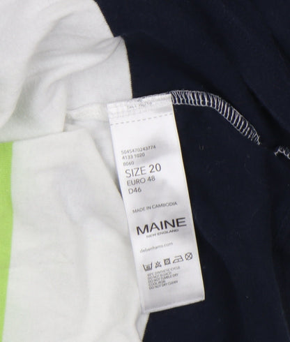 Maine New England Women’s Multicoloured Stripe Cotton 3/4 Sleeve T-Shirt Size 20