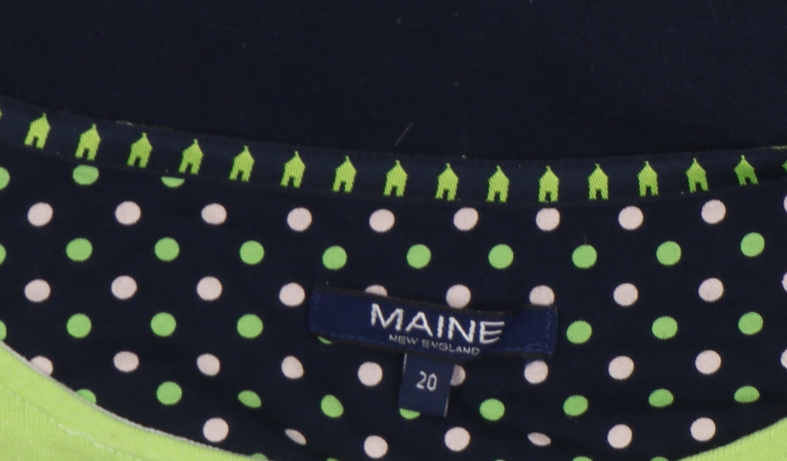 Maine New England Women’s Multicoloured Stripe Cotton 3/4 Sleeve T-Shirt Size 20