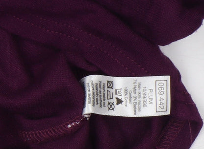 M&Co Women’s Purple Floral Trim V-Neck Wrap Blouse Size 12