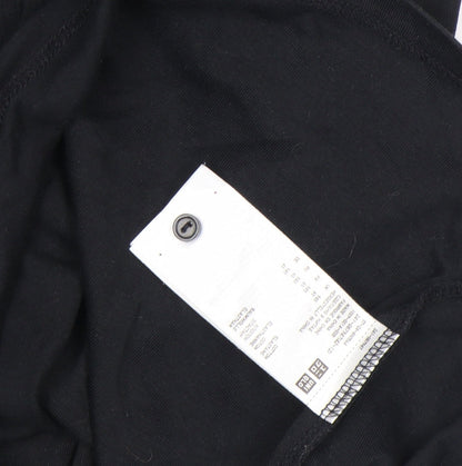 Uniqlo Men’s Black Supima Cotton Short Sleeve Henley T-Shirt M