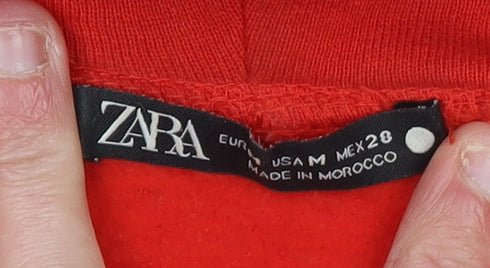 Womens UK Size M Zara Red Pullover Hoodie