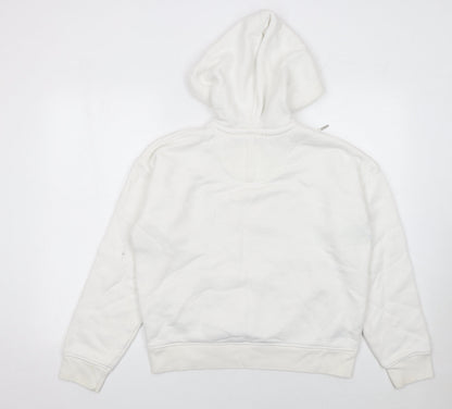 Jack Wills Womens White Half Zip Hoodie Size 12 Cotton Blend