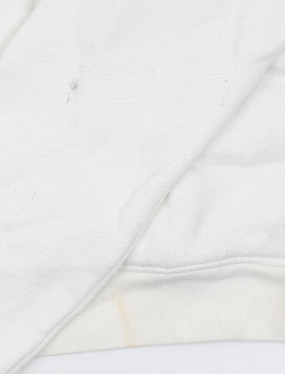 Jack Wills Womens White Half Zip Hoodie Size 12 Cotton Blend