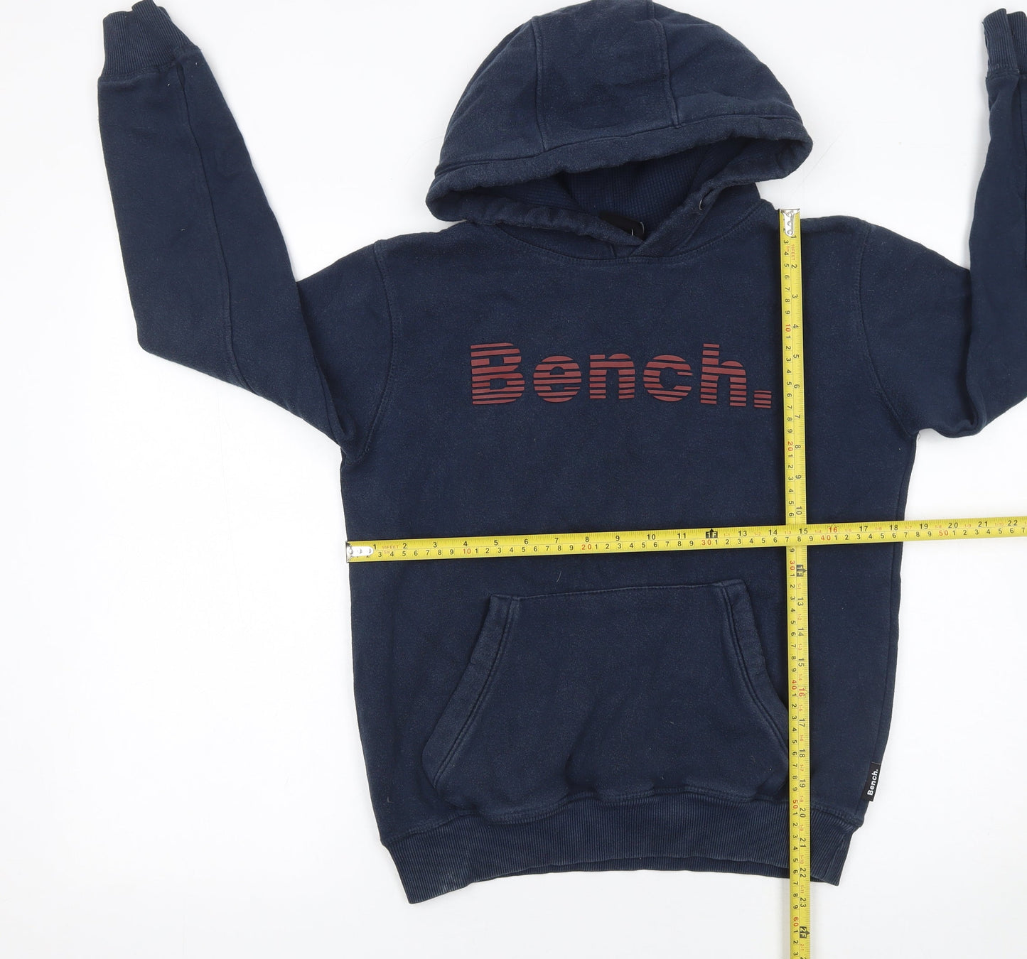 Bench Boys Blue Pullover Hoodie 11-12 Years Fleece Graphic Logo Sweatshirt