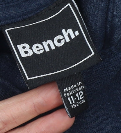 Bench Boys Blue Pullover Hoodie 11-12 Years Fleece Graphic Logo Sweatshirt