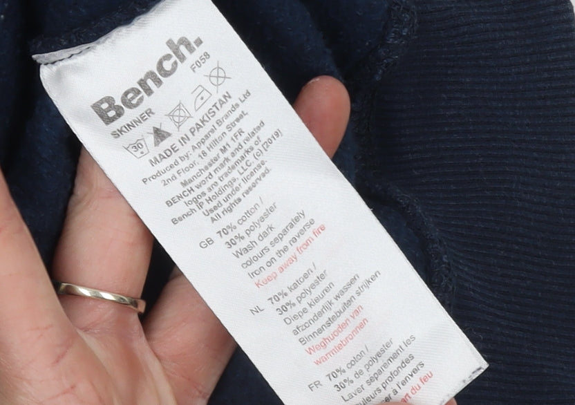 Bench Boys Blue Pullover Hoodie 11-12 Years Fleece Graphic Logo Sweatshirt