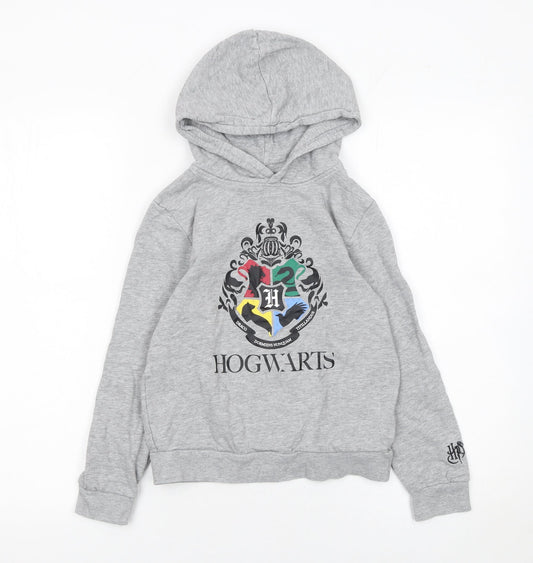 Harry Potter Boys Grey Hogwarts Hoodie 9-10 Years Pullover Fleece