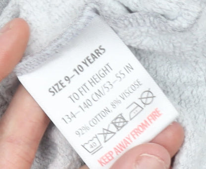 Harry Potter Boys Grey Hogwarts Hoodie 9-10 Years Pullover Fleece