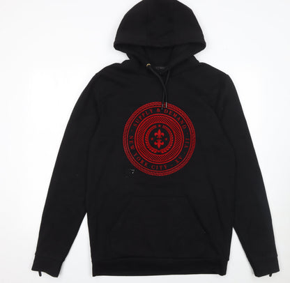 Mens UK Size L Supply & Demand Black Pullover Hoodie