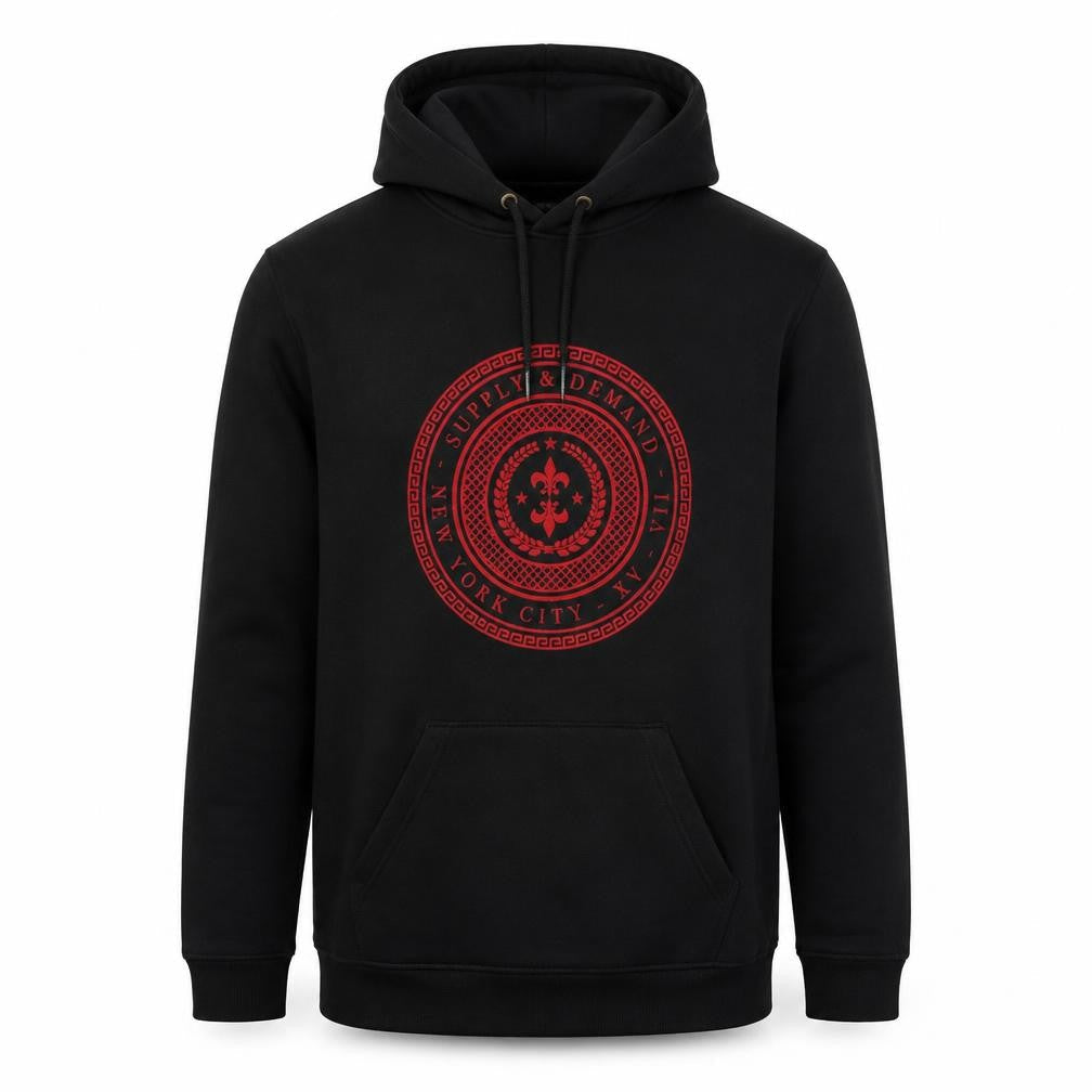 Mens UK Size L Supply & Demand Black Pullover Hoodie