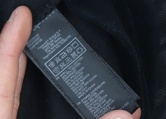 Forever 21 Women's Black Velvet Mesh Bodycon Long Sleeve Dress Size S