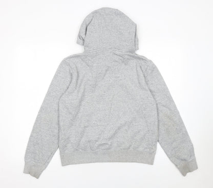 Champion Womens Grey Pullover Hoodie M Cotton Blend Logo Casual