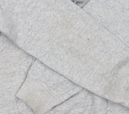 Champion Womens Grey Pullover Hoodie M Cotton Blend Logo Casual