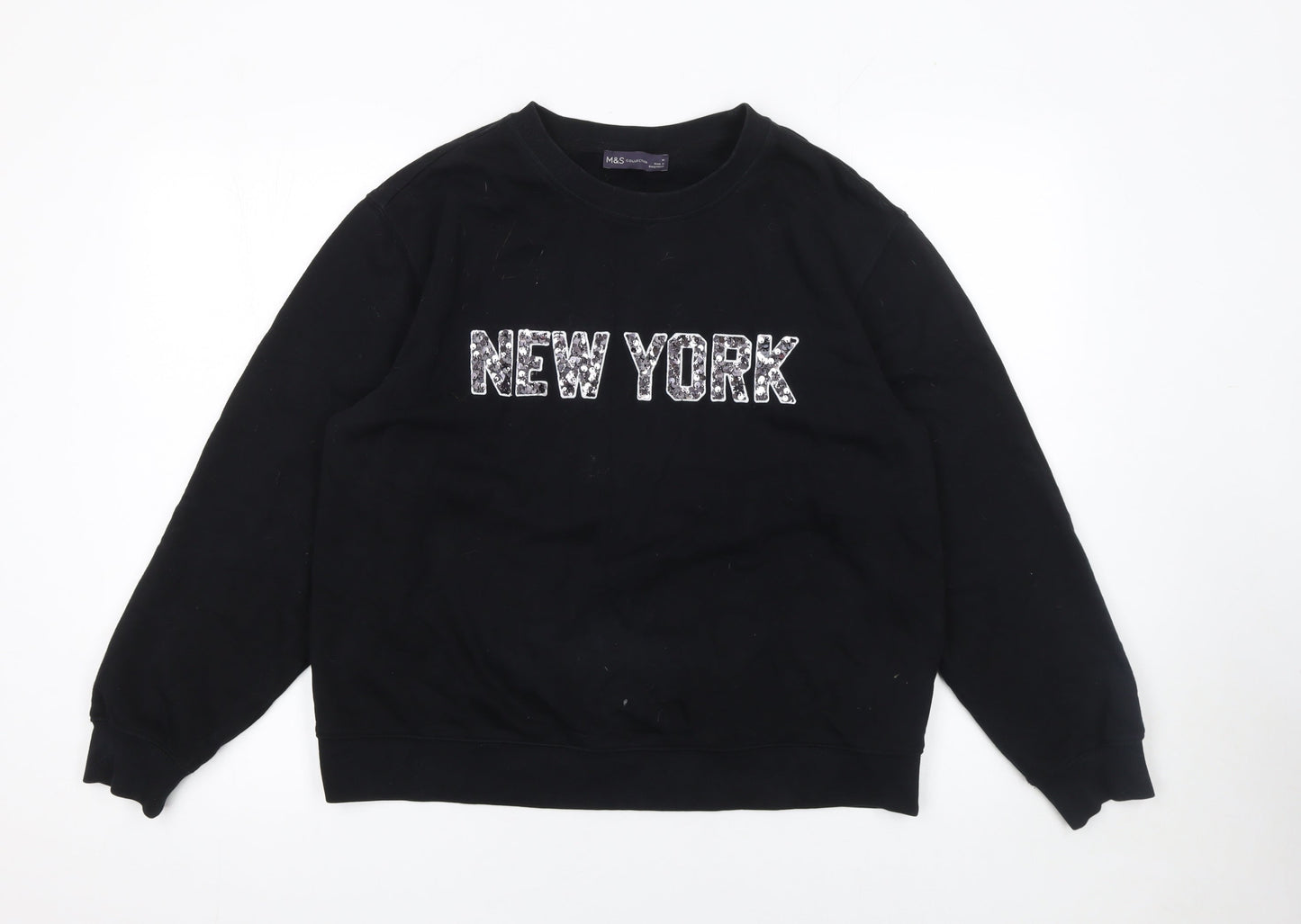Womens UK Size M Marks and Spencer Black Pullover Sweatshirt