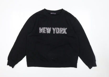Womens UK Size M Marks and Spencer Black Pullover Sweatshirt