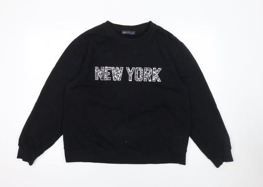 Womens UK Size M Marks and Spencer Black Pullover Sweatshirt