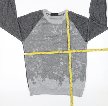 Mens UK Size M Damned Delux Grey Pullover Sweatshirt