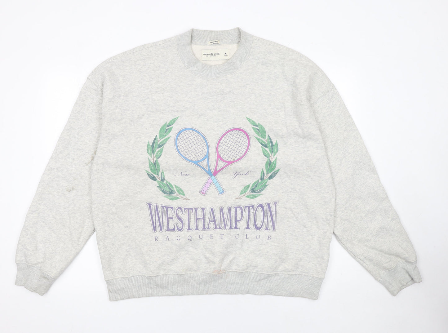 Abercrombie & Fitch Womens Grey Oversized Pullover Sweatshirt M