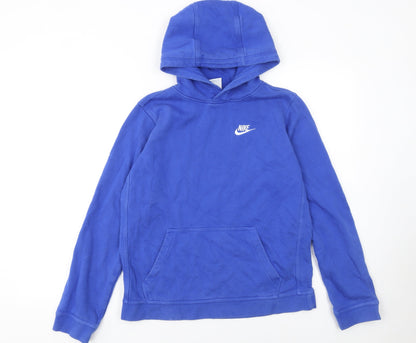Nike Boys Blue Pullover Hoodie XL Fleece Logo Hooded Sweatshirt