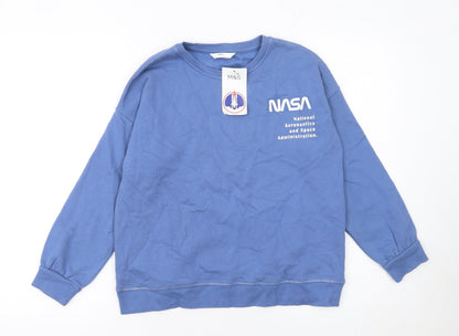 Marks and Spencer Boys Blue NASA Crew Neck Pullover Sweatshirt 10 Years