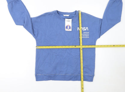 Marks and Spencer Boys Blue NASA Crew Neck Pullover Sweatshirt 10 Years