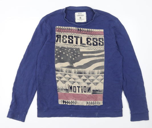 Mens UK Size L Denim 73 Blue Pullover Sweatshirt