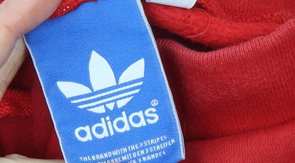 Adidas Men's Red Jogger Sweatpants Small Logo Striped Track Trousers