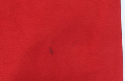 Adidas Men's Red Jogger Sweatpants Small Logo Striped Track Trousers