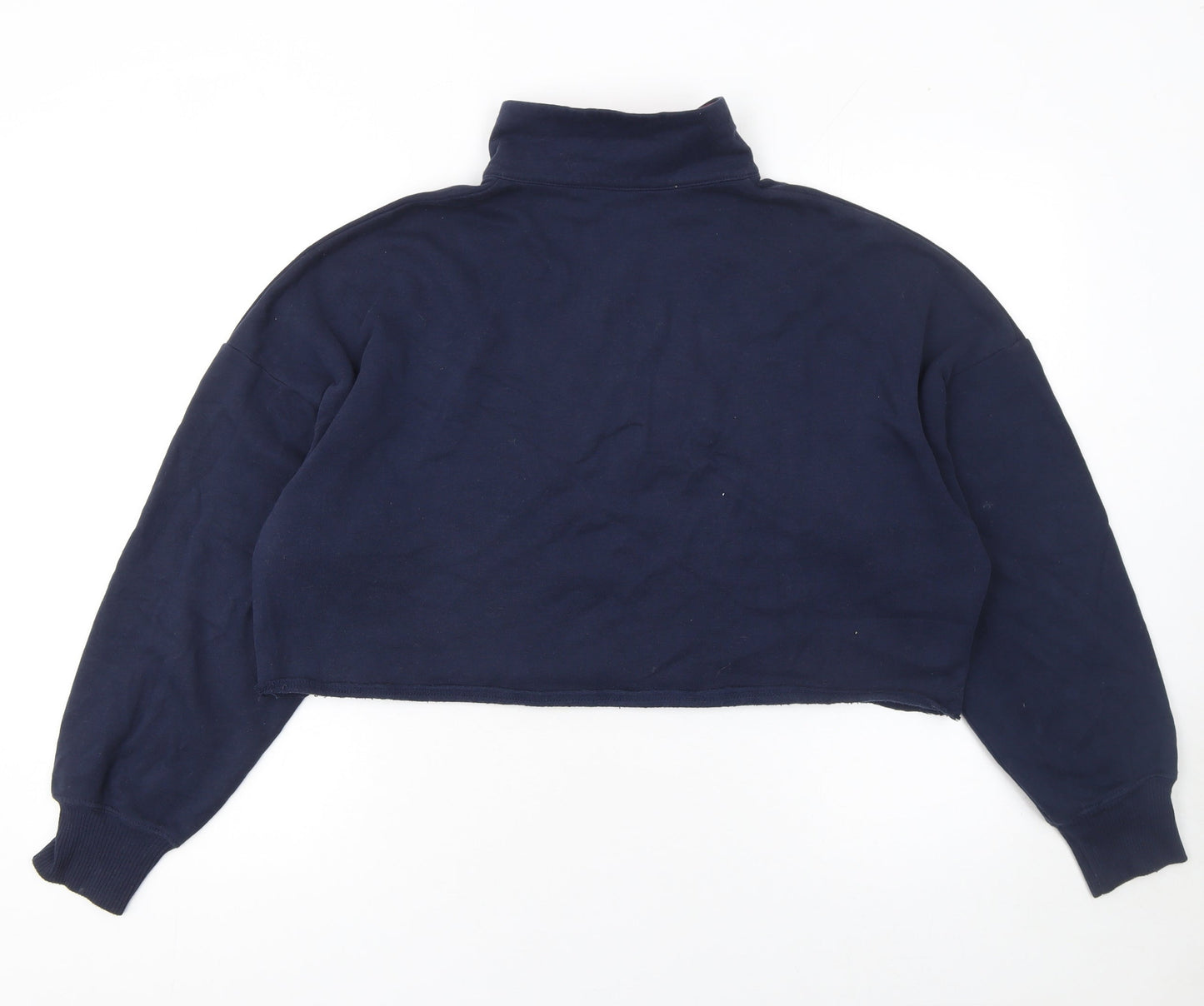 Hollister Women Navy Blue Santa Clara 1/4 Zip Pullover Sweatshirt S