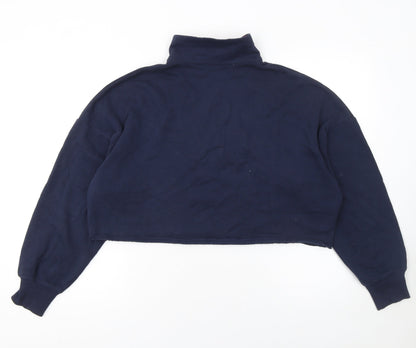 Hollister Women Navy Blue Santa Clara 1/4 Zip Pullover Sweatshirt S