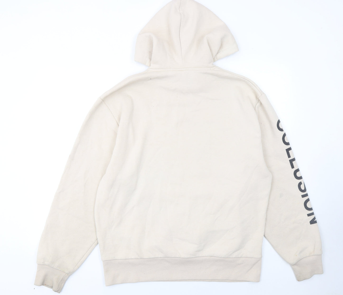 Mens UK Size M COLLUSION Beige Pullover Hoodie