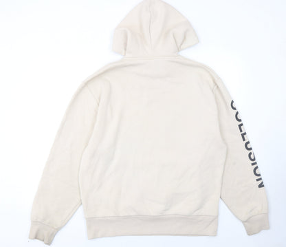 Mens UK Size M COLLUSION Beige Pullover Hoodie