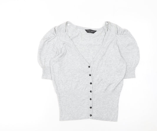Dorothy Perkins Women’s Grey Puff Sleeve Button Cardigan Size 12