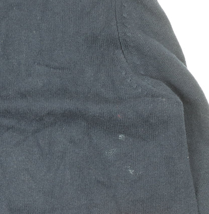 Marks and Spencer Men's Blue V-Neck Cotton Jumper M Regular Fit