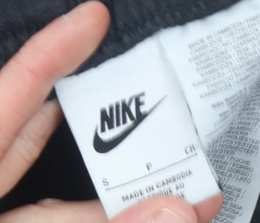 Nike Men's Black Jogger Sweatpants Small Logo Taped Track Trousers