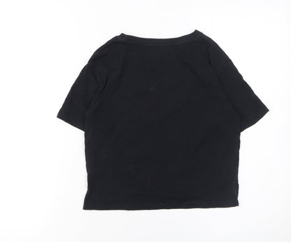 C&A Girls Black New York Club Cotton Short Sleeve T-Shirt 10 Years