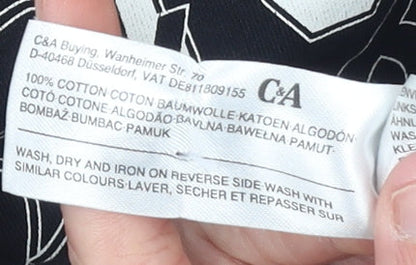 C&A Girls Black New York Club Cotton Short Sleeve T-Shirt 10 Years