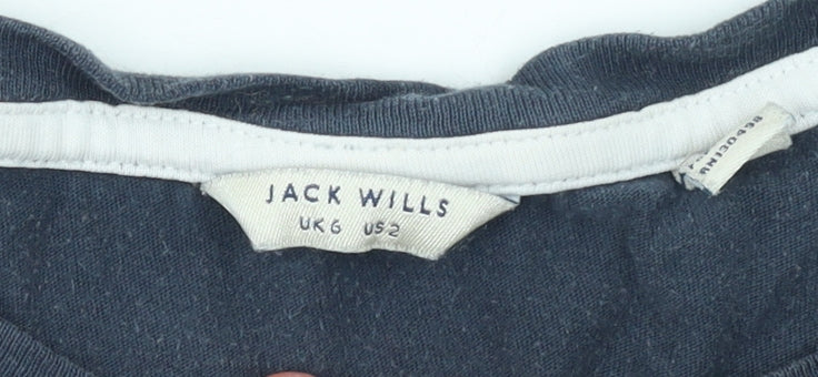 Womens UK Size 6 Jack Wills Blue Basic T-Shirt